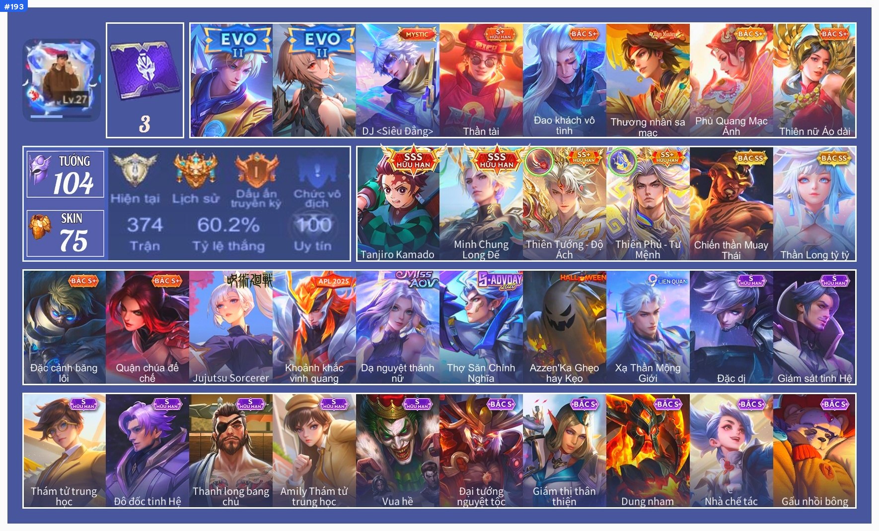 Acc Liên Quân Mobile #193
