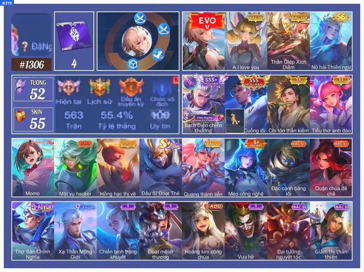 Acc Liên Quân Mobile #219